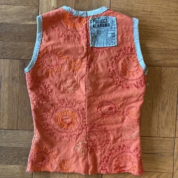 Project Alabama Hand top, hand stitched, beads, marked M but fits like XS - Picture 12 of 14